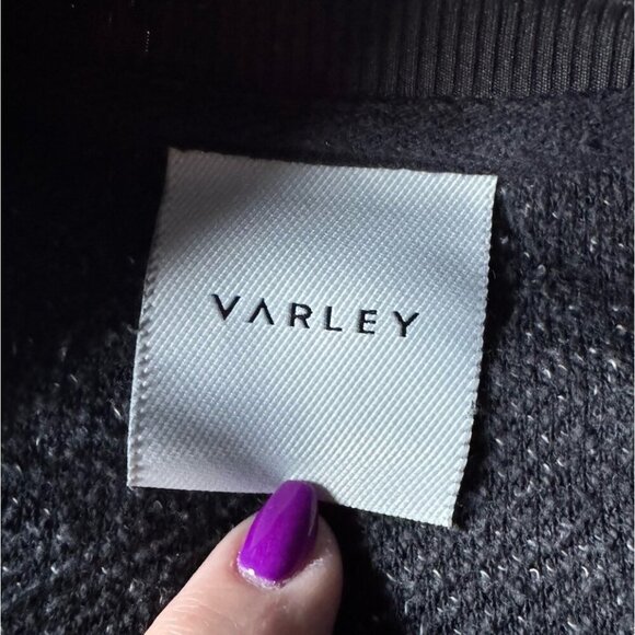 Varley Women's Sz L Sullivan Charcoal Gray Marl Knit Pullover Sweatshirt - Picture 5 of 9